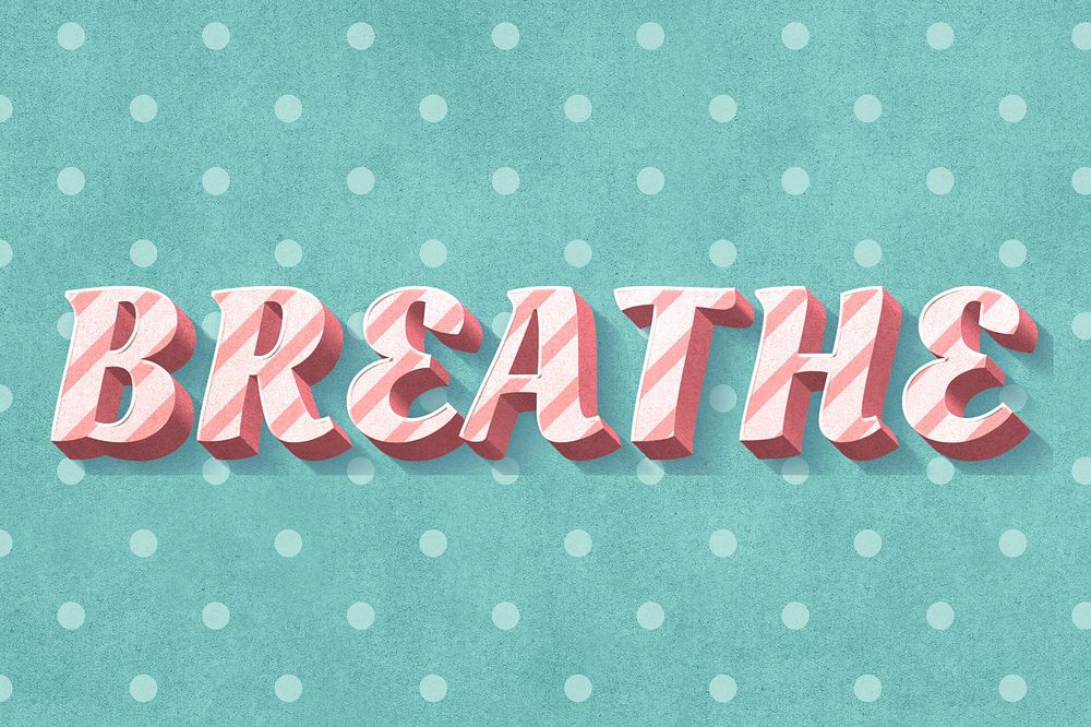 Breathe word candy cane typography