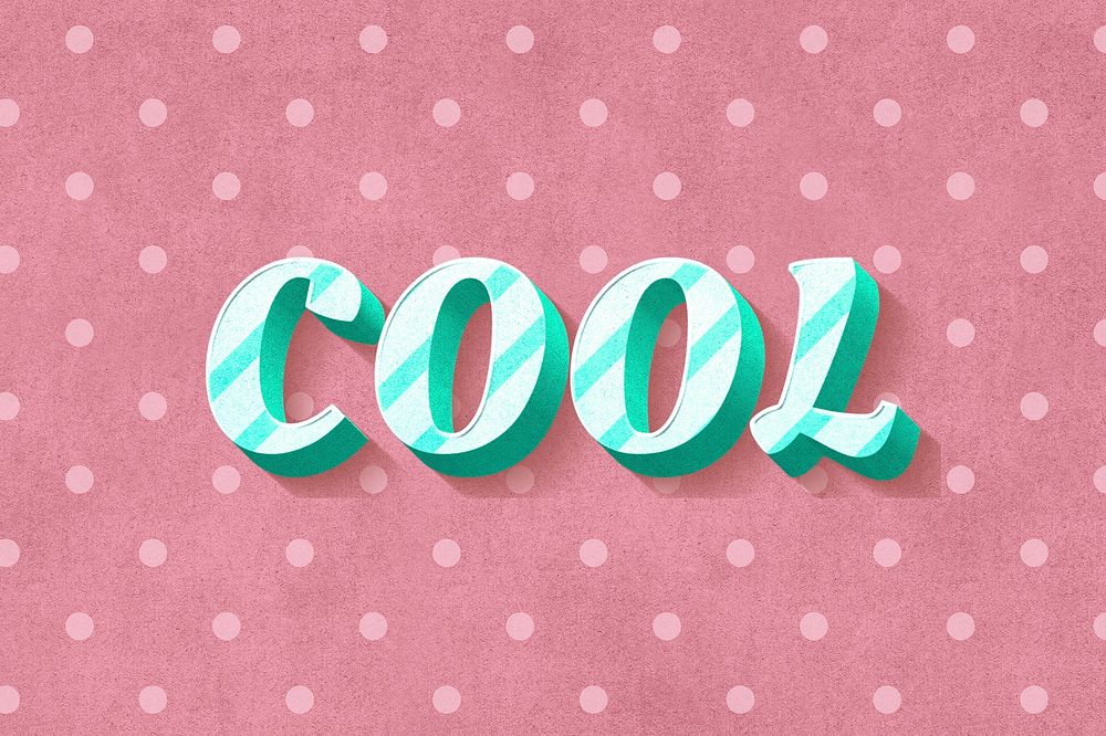 Cool word candy cane typography