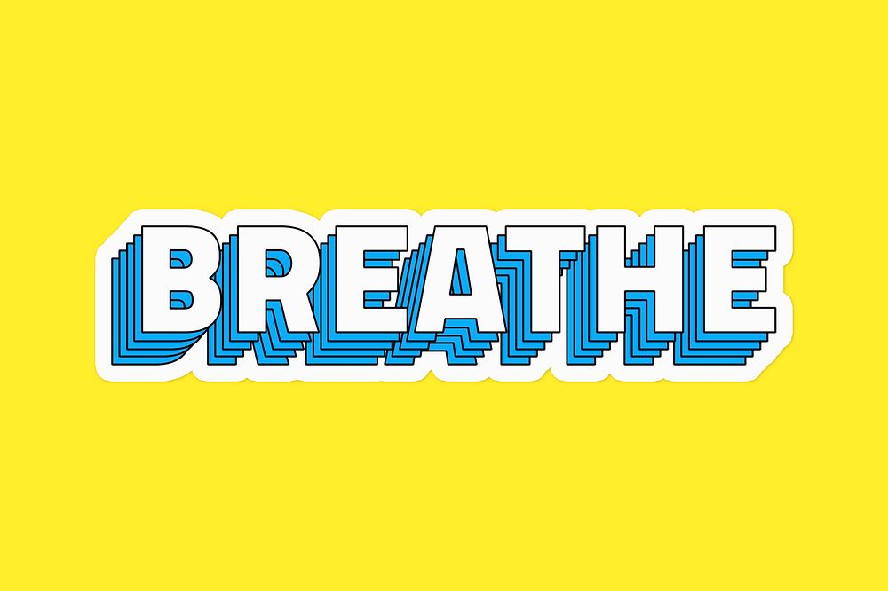 Breathe layered typography psd sticker