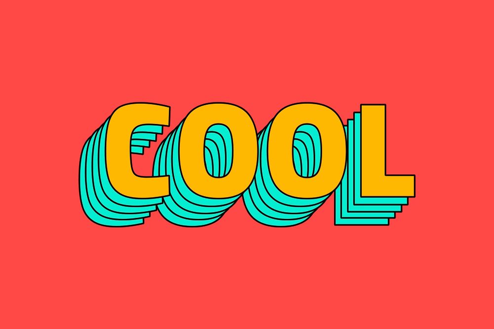 Cool text retro layered typography