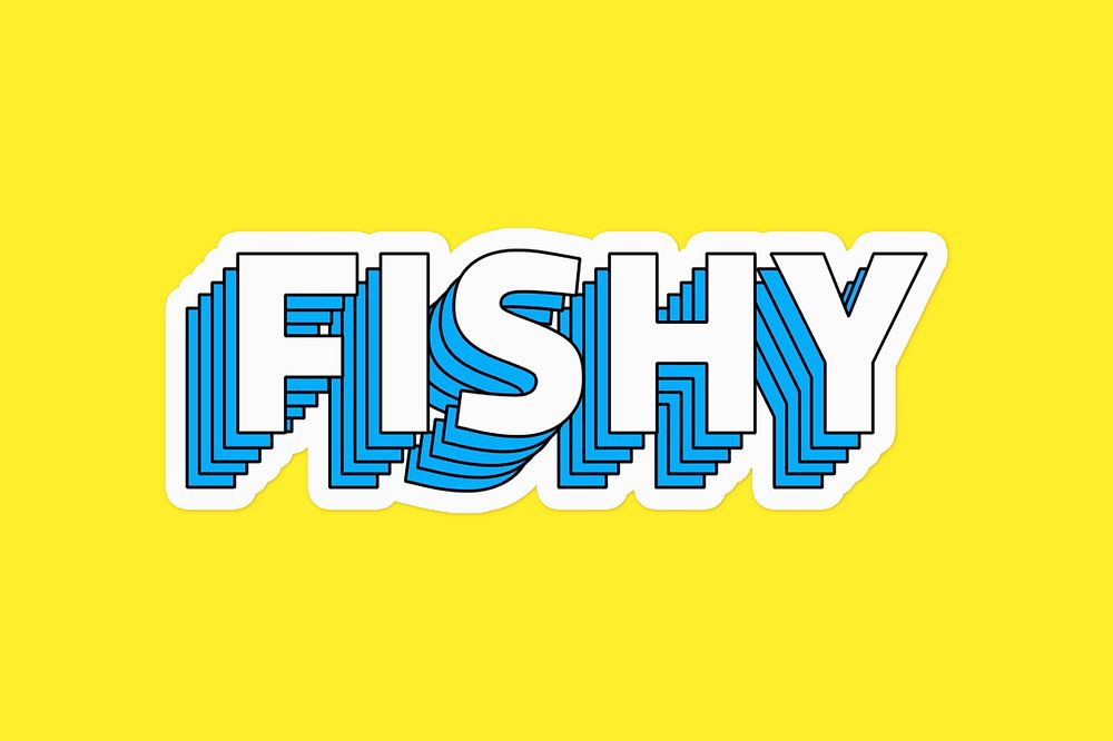 Fishy layered typography psd sticker