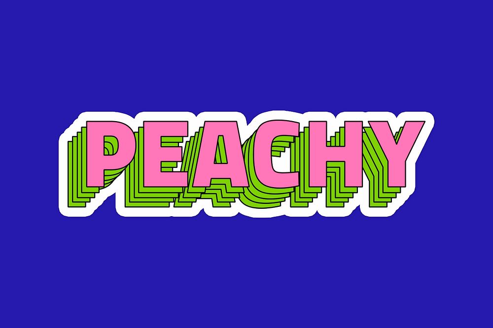 Peachy layered typography psd sticker