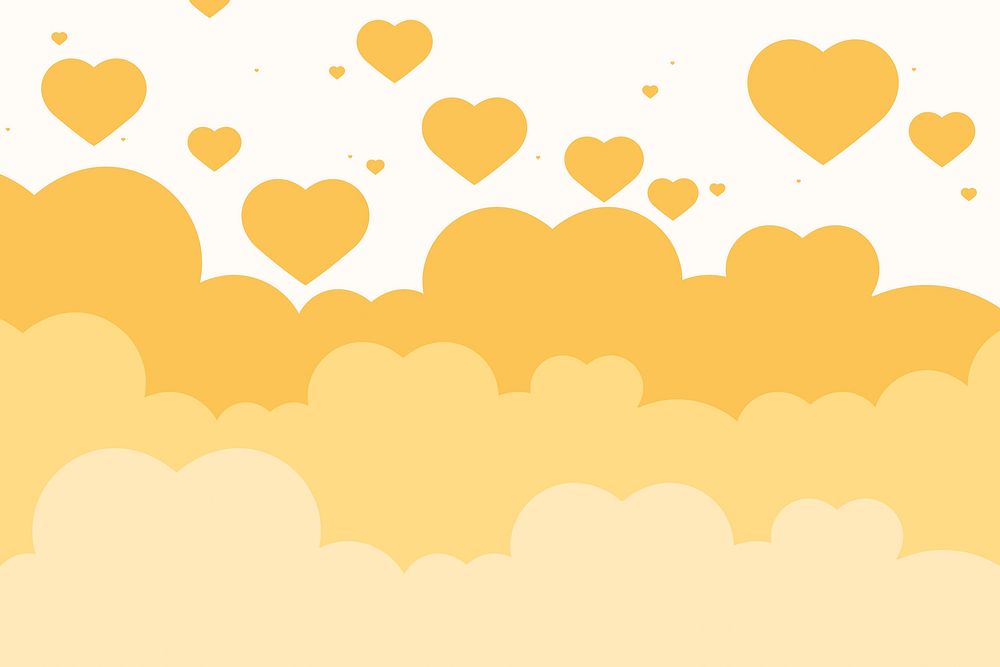 Abstract yellow background with hearts blank space