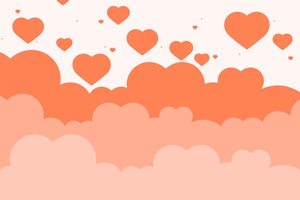 Vector heart pastel background cloud pattern
