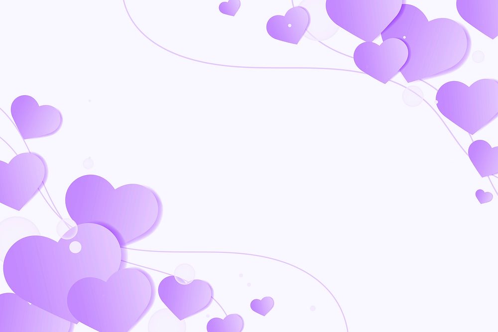 Vector heart border purple background  