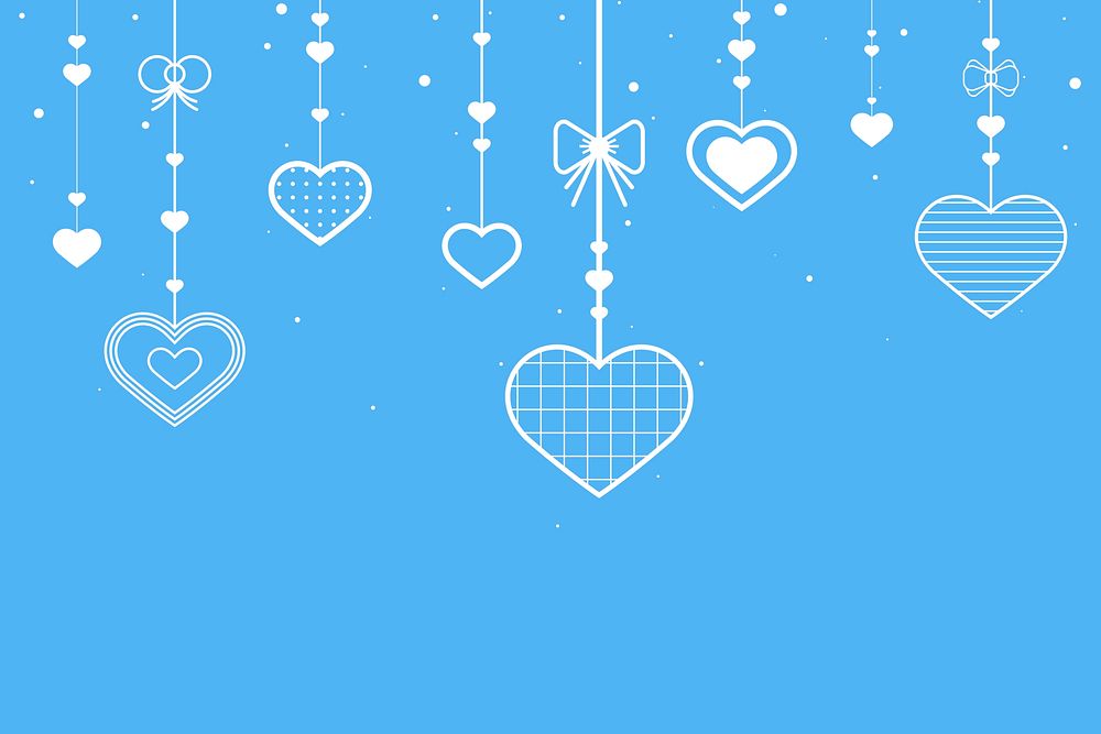 Background with white danging hearts