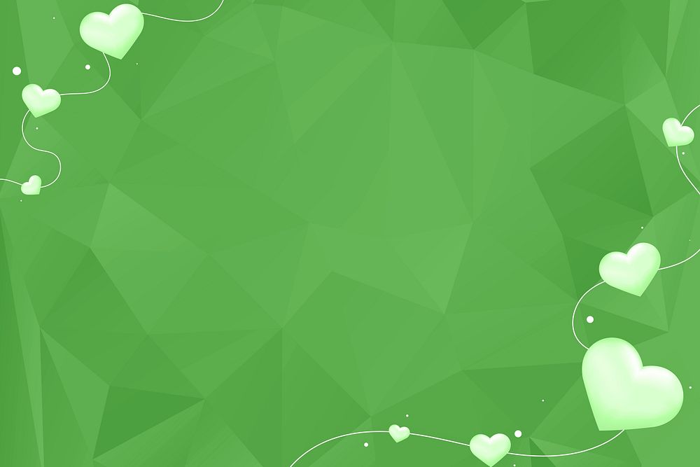 White heart green background copy space