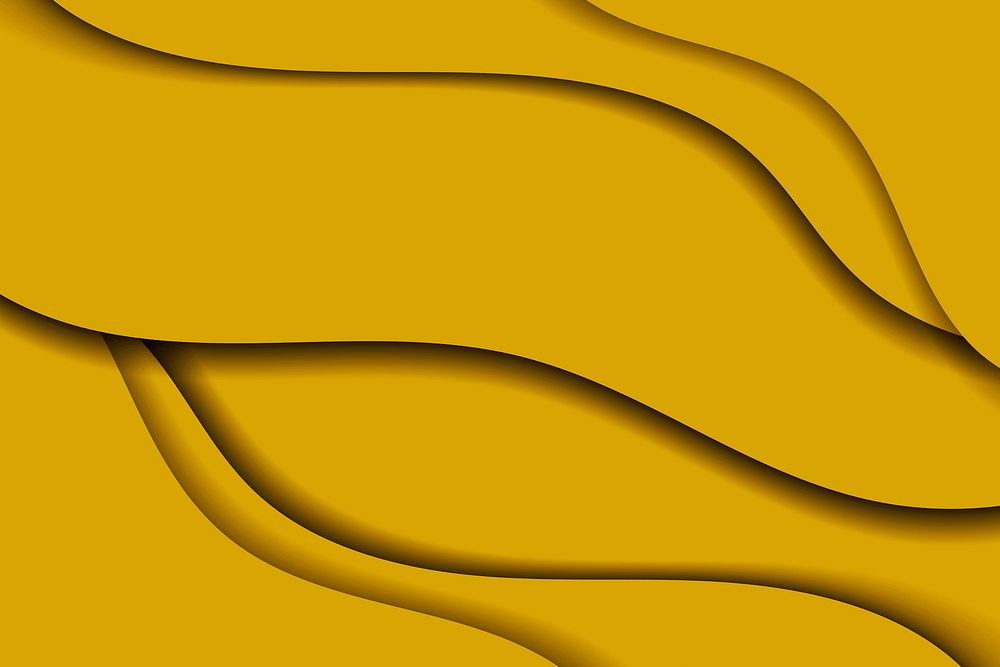 Yellow wavy patterned background vector