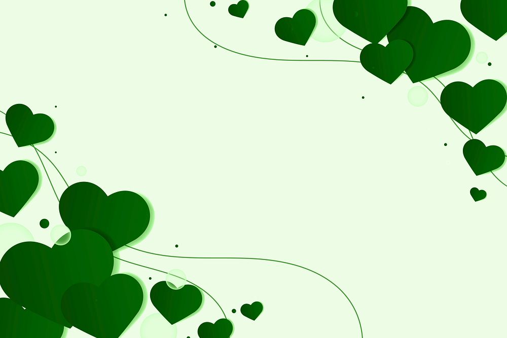 Vector green heart side border background