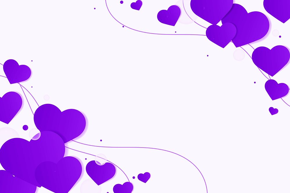 Abstract purple heart border design space