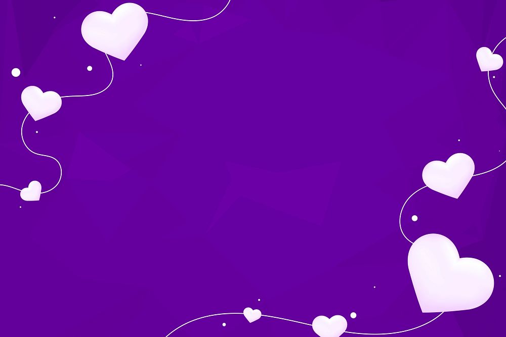 Lovely purple frame with hearts copy space