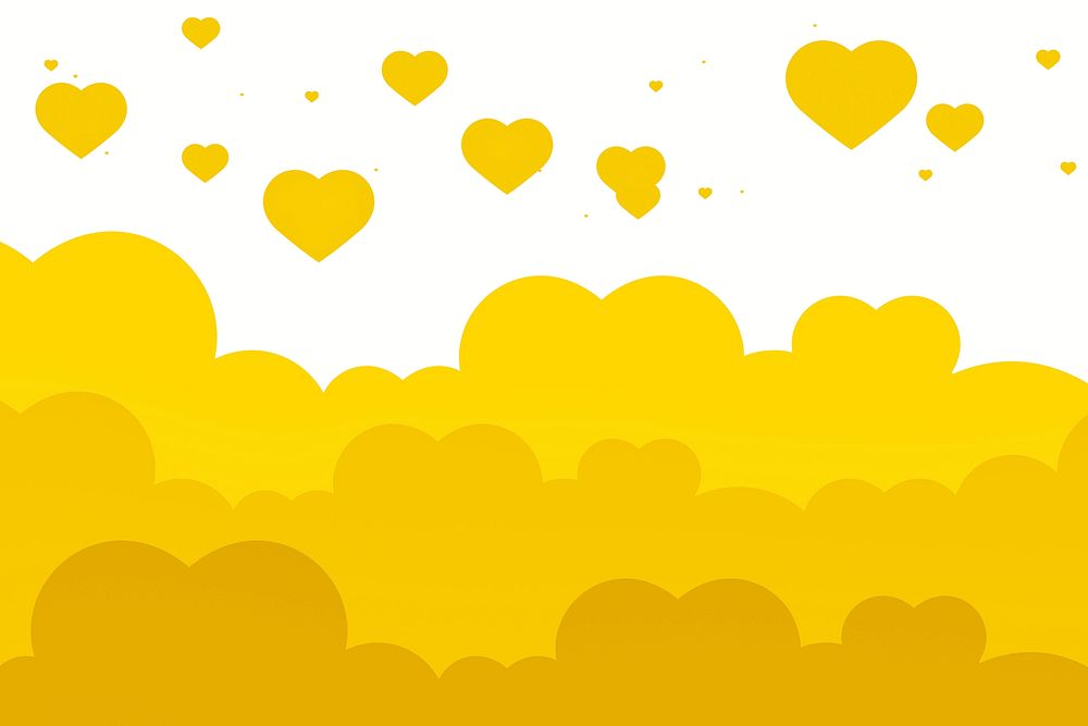 Lovely yellow background with hearts blank space