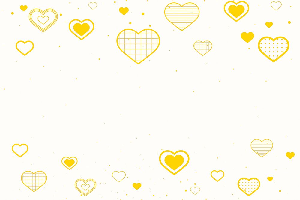 Cute yellow heart border copy space