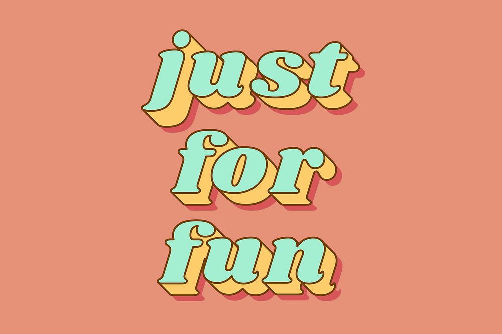 Just for fun retro 3D effect pastel typography