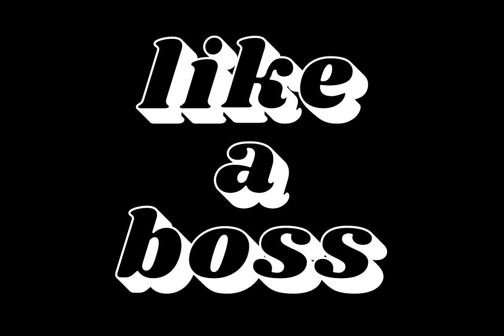 Retro like a boss text bold shadow font typography