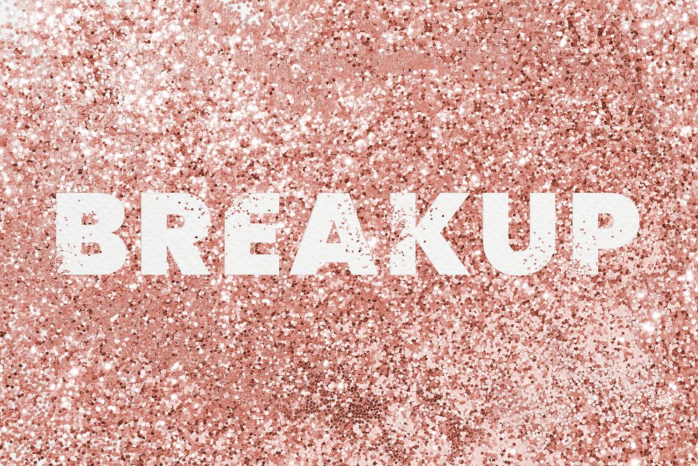 Break up typography on a copper glitter background