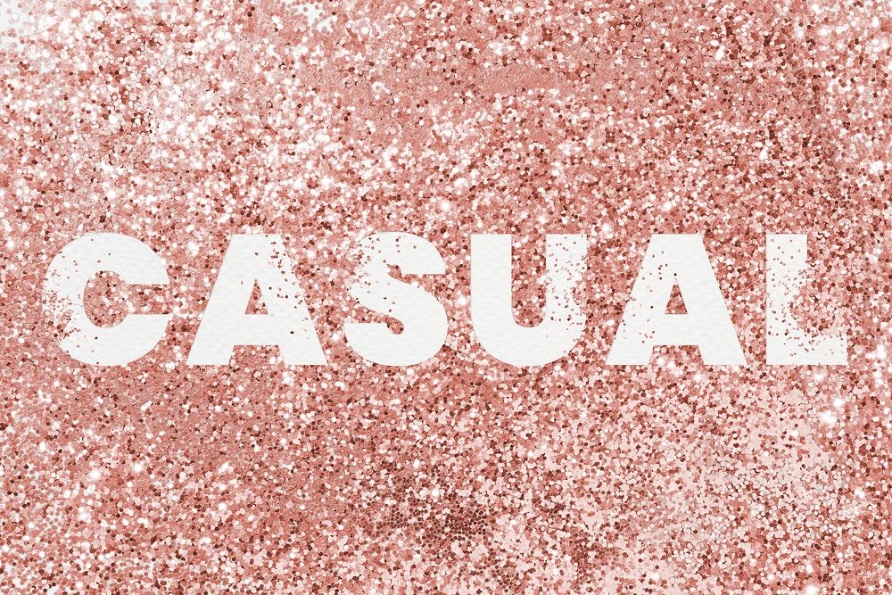 Casual typography on a copper glitter background