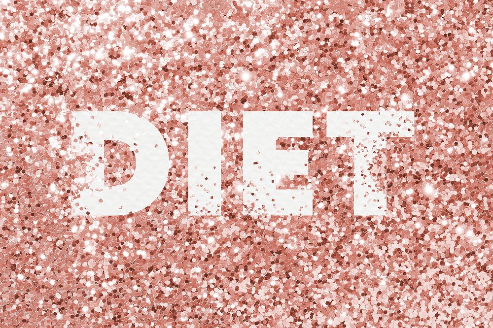 Diet typography on a copper glitter background