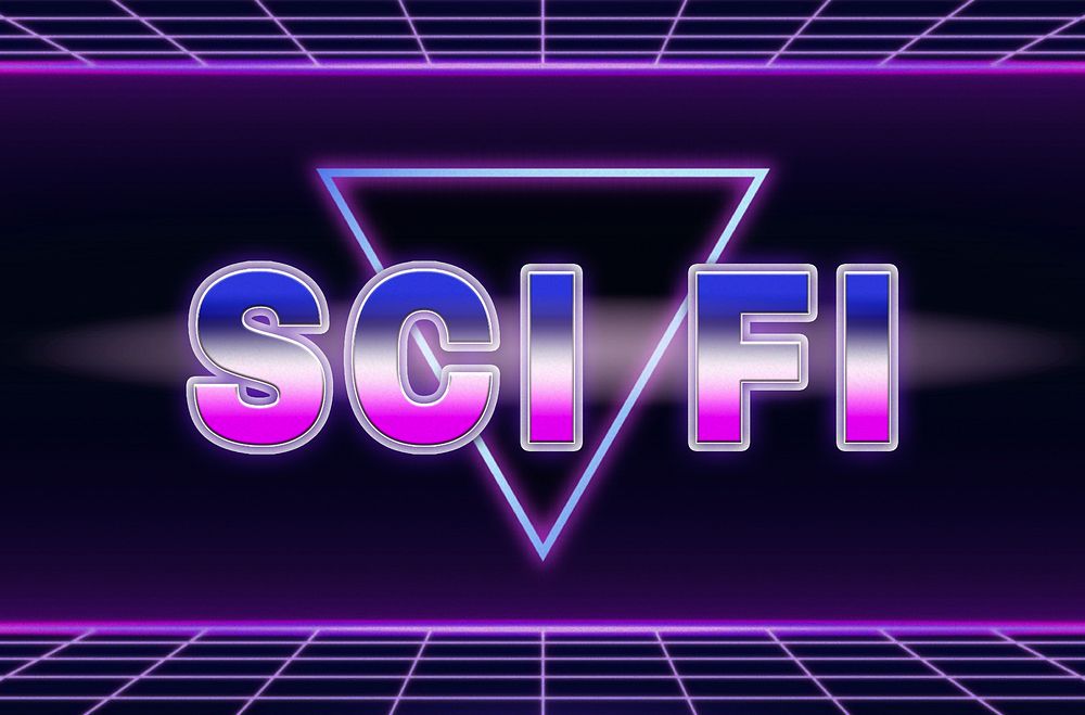 Sci-fi retro style word on futuristic background