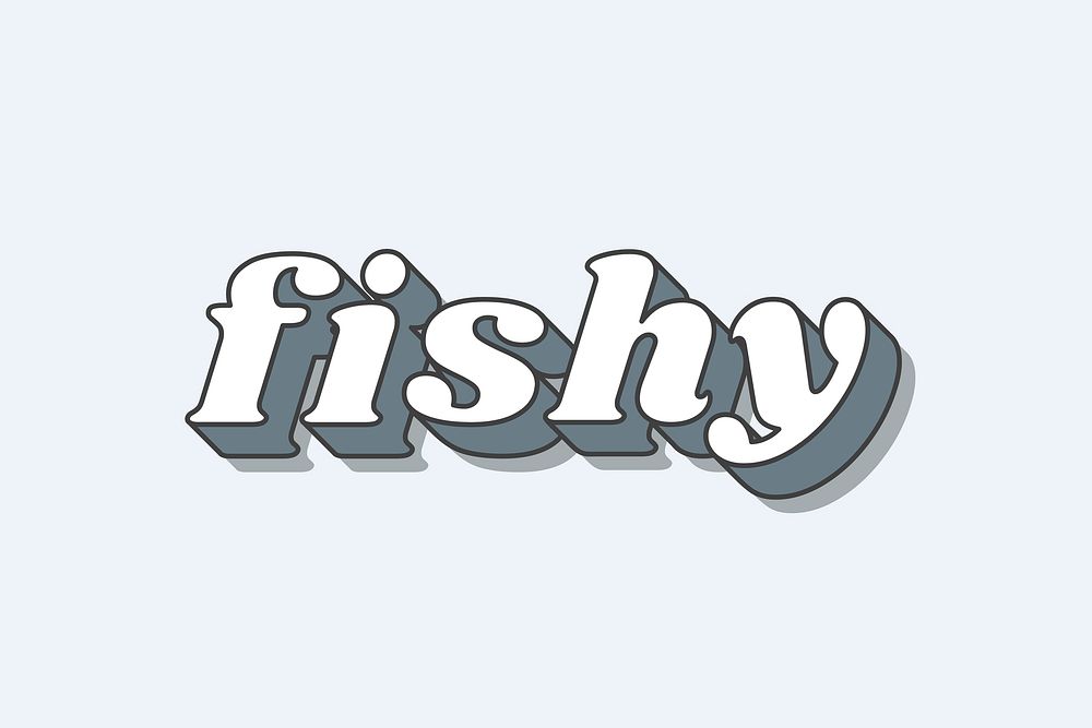Fishy word retro typography vector