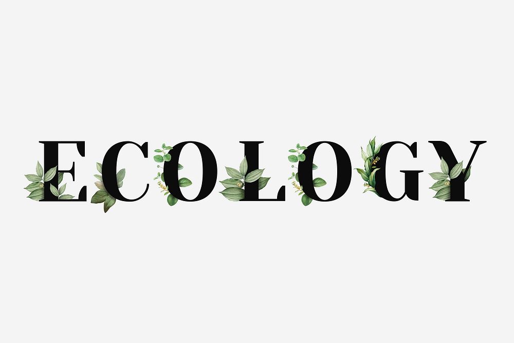 Botanical ECOLOGY vector word black typography