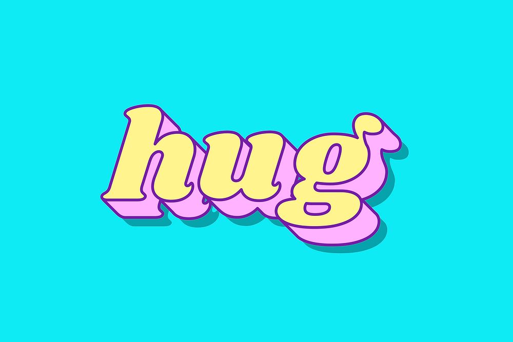 Hug word bold typography vector