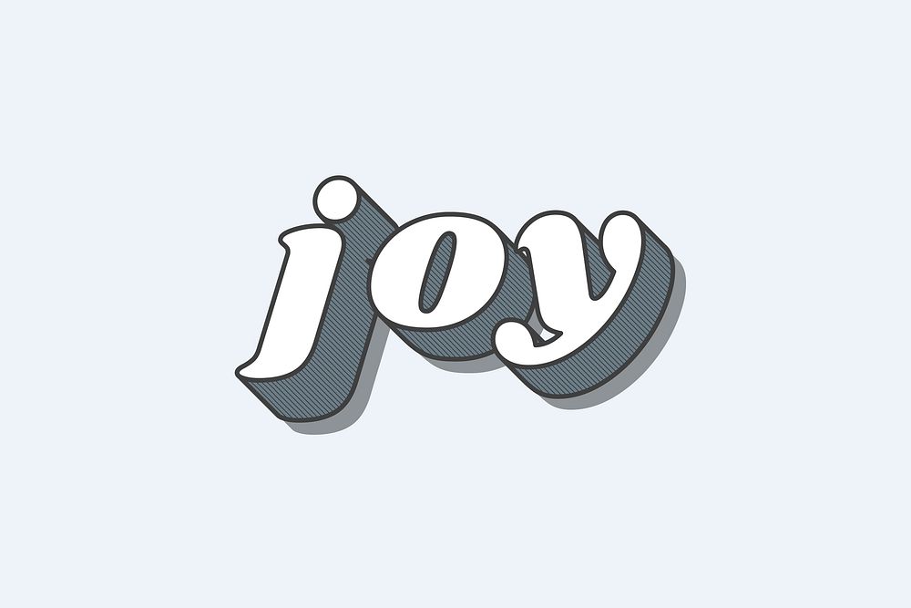 Joy word retro typography vector