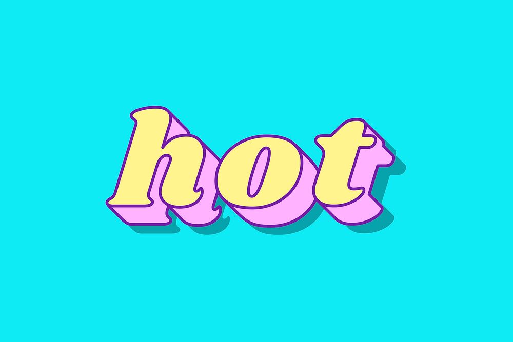 Hot word retro typography vector