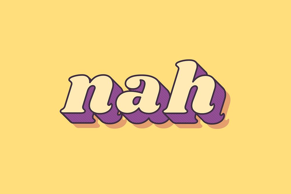 Bold nah 3D retro lettering typography