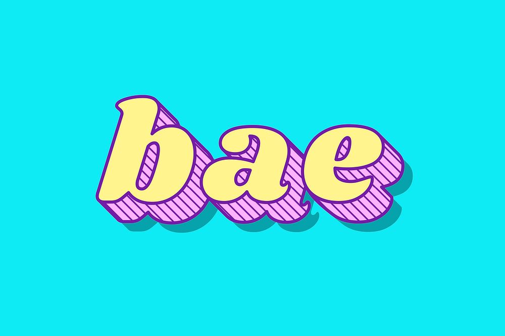 Bae retro bold love theme font style illustration