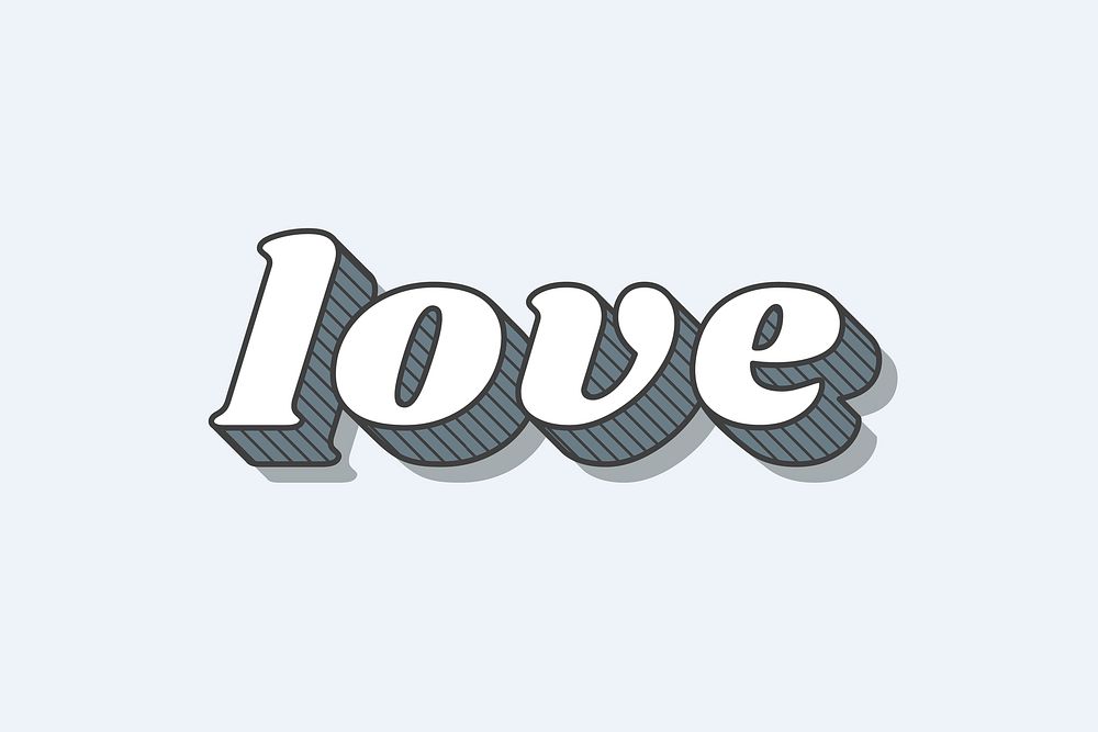 Funky bold style love typography vector illustration