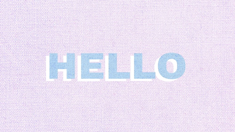 Hello word textured font typography