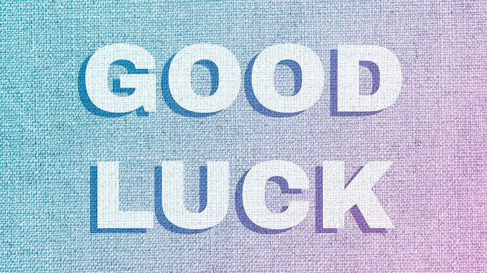 Good luck word pastel textured font typography