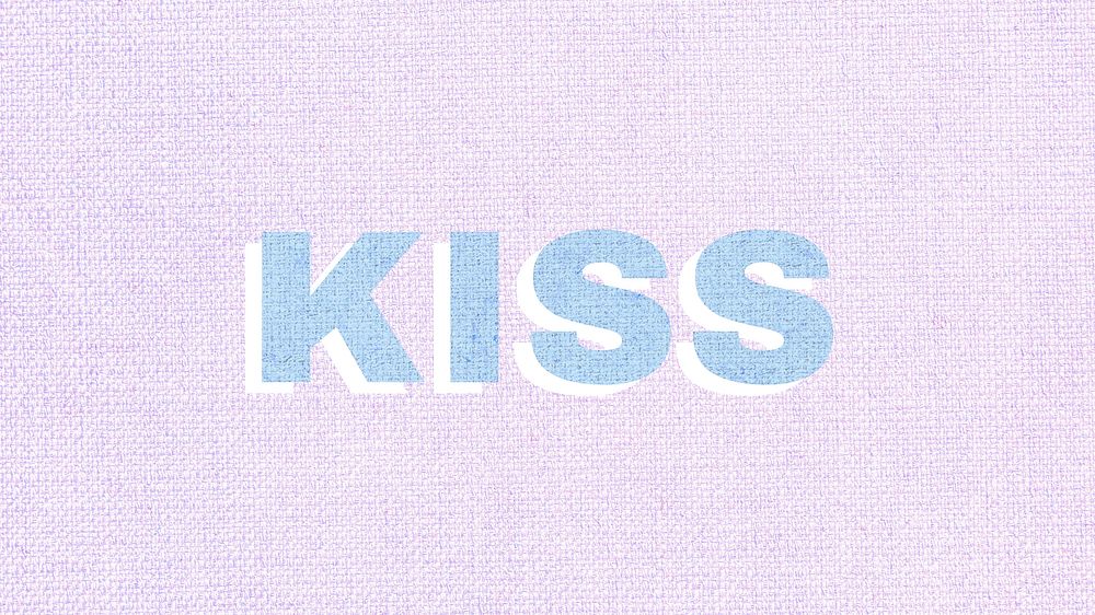 Kiss word textured font typography