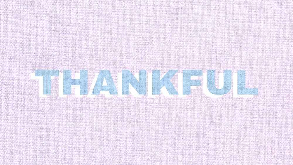 Thankful lettering bold font shadow typography