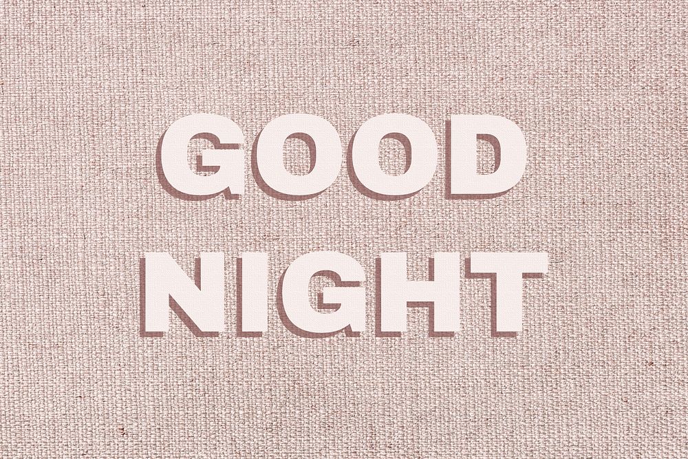 Vector bold good night word typography