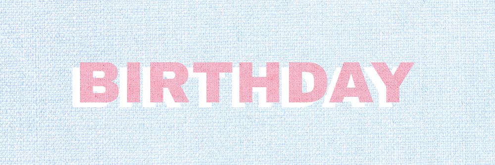 Pink birthday bold font typography
