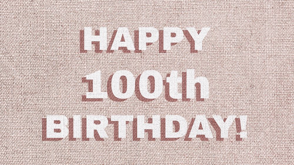 Happy 100th birthday message typography