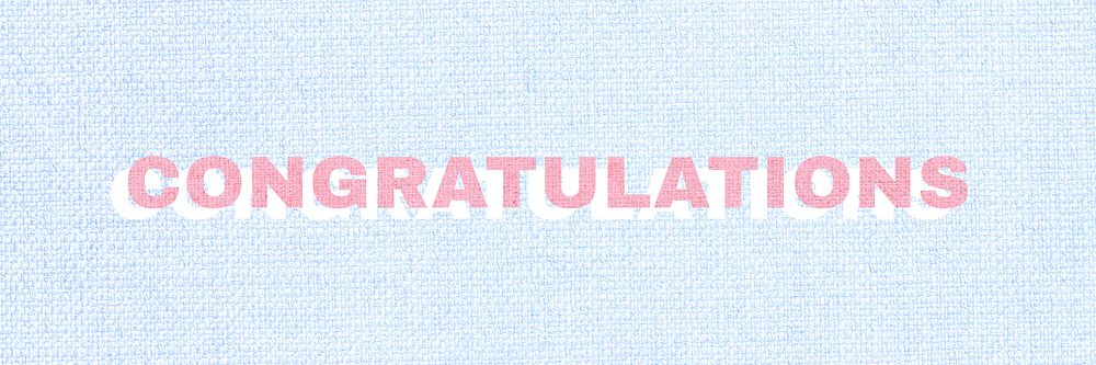 Pink congratulations bold font typography