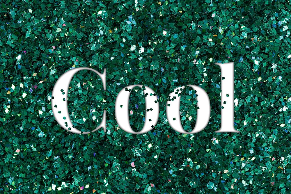 Cool glittery text typography word