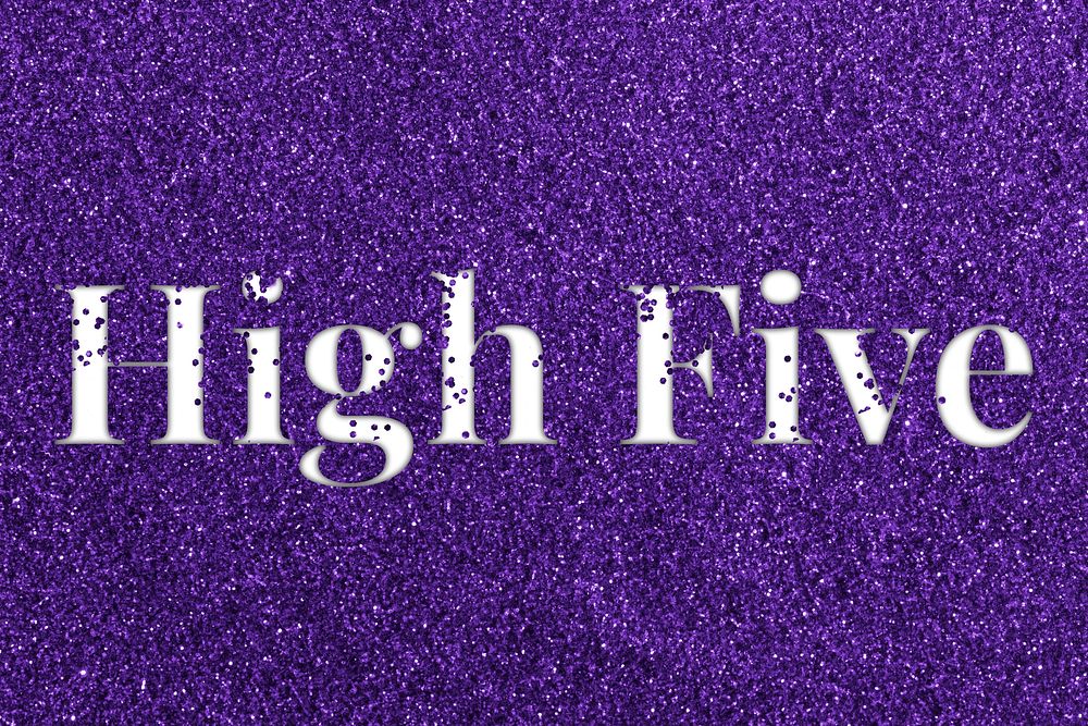 High five glittery greeting text typography word