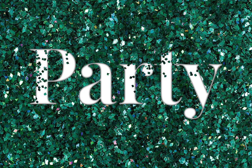 Party glittery typography word