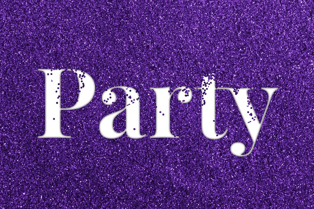 Party glittery text typography word