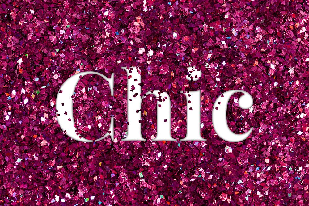 Pink Chic glittery slang typography word