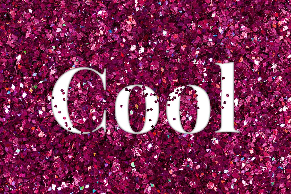Cool glittery pink text typography word