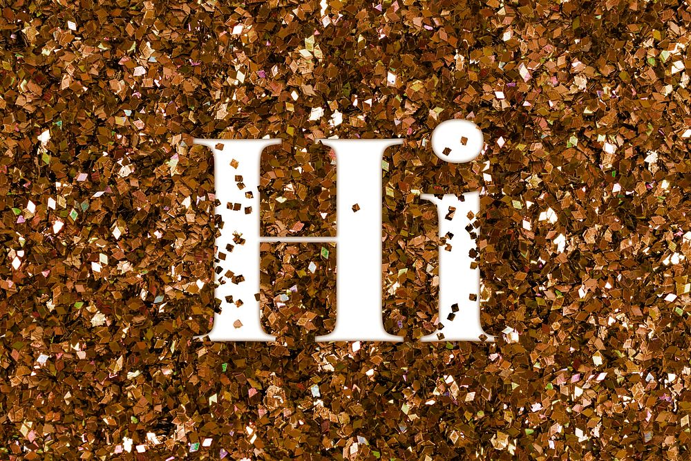 Hi glittery greeting typography message