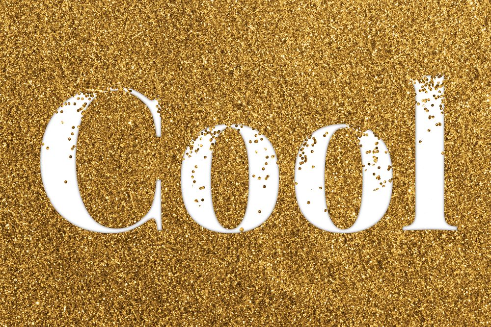 Cool glittery gold text typography word