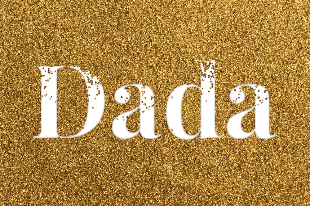 Dada glittery typography word text
