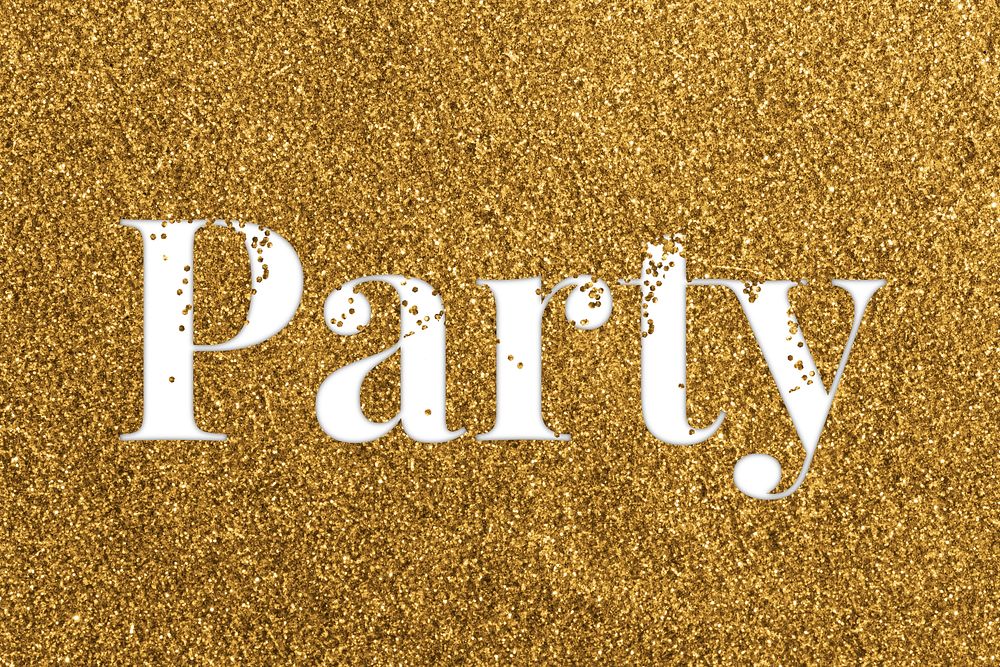 Party glittery typography message word