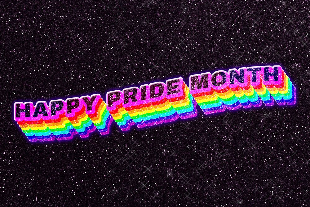 Happy pride month 3d typography 